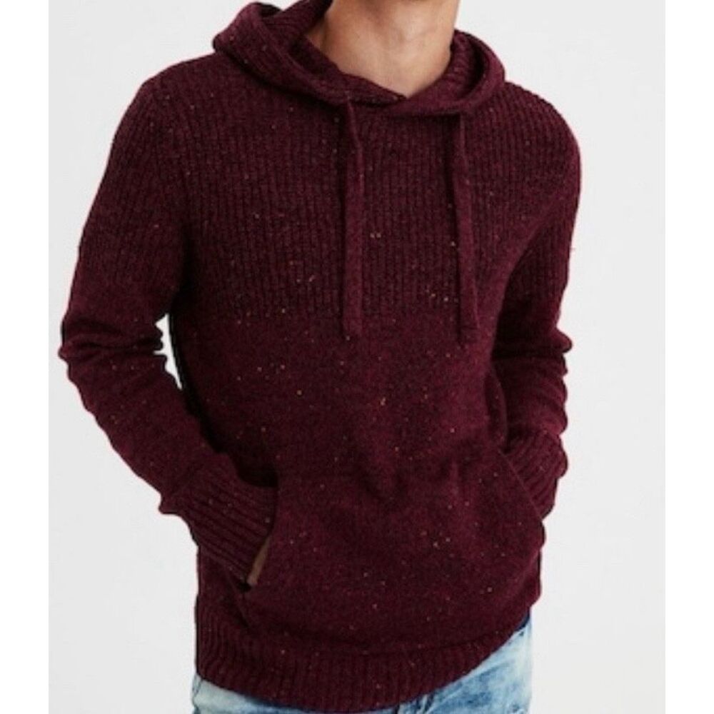 AMERICAN EAGLE MEN MAROON BAJA SWEATER LARGE